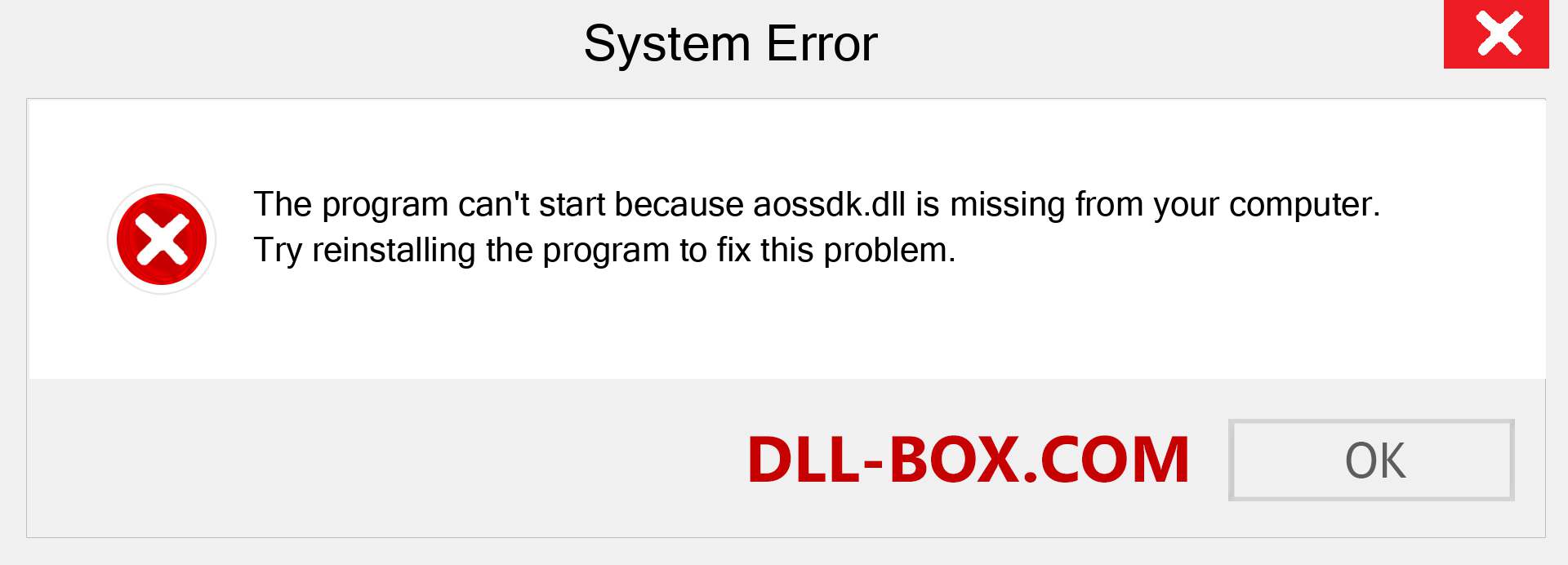  aossdk.dll file is missing?. Download for Windows 7, 8, 10 - Fix  aossdk dll Missing Error on Windows, photos, images